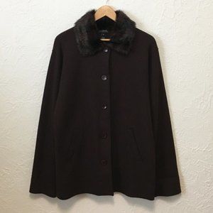 JONES NY Brown WOOL BLEND Sweater cardigan